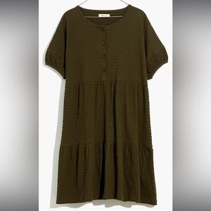 Madewell Crinkle-knit tiered mini dress brand new